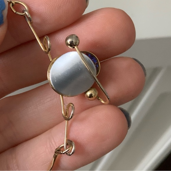 CHRISTOPHE POLY Abstract Dynamic Gold Necklace Hand Made Montreal Jewellery - Picture 9 of 16